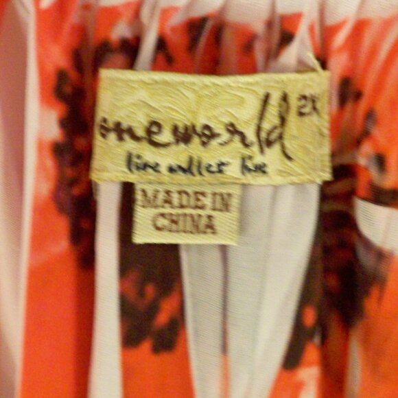 OneWould, Tie-Dye Like Floral Top, 2X - Picture 4 of 6